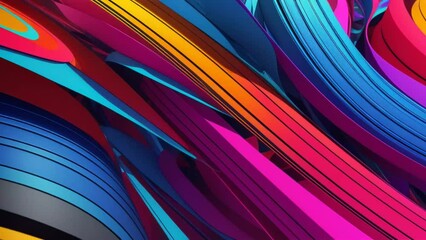 Poster - A vibrant abstract background with intersecting lines and colors. Generative ai