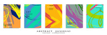 Abstract Backgrouns Set, Grunge Texture. Minimalistic Art, Brush Strokes Style. Design For Card, Brochure, Banner Idea, Book Cover, Booklet Print, Flyer Sheet A4. Collage Page, Web Header Template.
