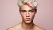 © ds17 - Transgender young guy with makeup on pink background
