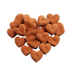 Sticker - Cinnamon hearts on a against white background