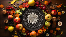 Mandala Of Abundance: Filled With Fruits, Flowers, And Symbols Of Prosperity 