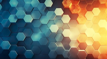 Wall Mural - abstract technological hexagonal background. 3d rendering watercolor