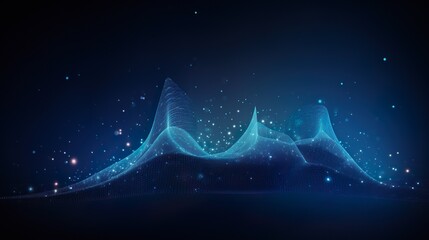 Wall Mural - abstract digital wave. blue circular shape on the background. futuristic point wave. big data. 3d re