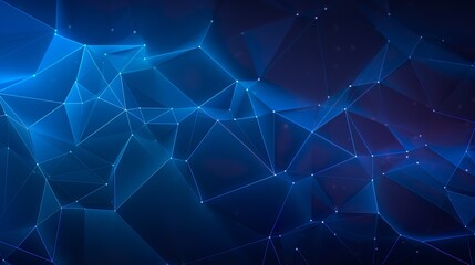 Wall Mural - abstract polygonal techno background. futuristic style card. lines, point, planes in 3d space. cyber