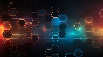 Wall Mural - abstract technological hexagonal background. 3d rendering watercolor