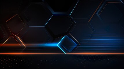 Wall Mural - abstract technological hexagonal background. 3d rendering watercolor
