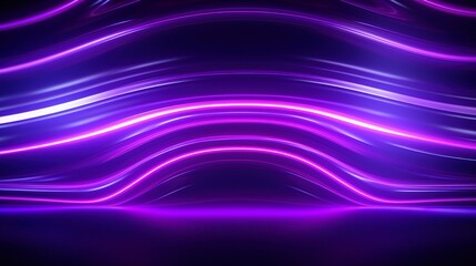 Wall Mural - cyberpunk reverie: sci-fi inspired abstract with blue and purple neon light shapes on a black backgr
