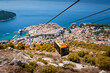 View over the bay of Dubrovnik, cable car to Mont Srd