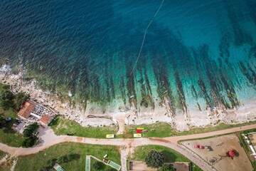 Poster - Aerial view of a pristine beach in Croatia in summer