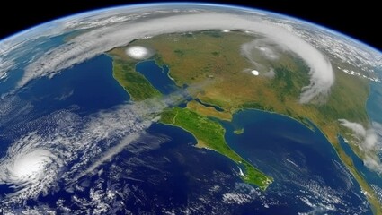 Wall Mural - 3d rendered animation of the planet earth isolated on empty black background