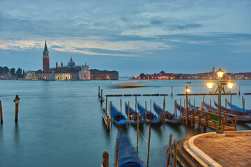 Venice Panorama timelapse with the Giudecca Island, the Madonna della Salute Church, Doge's Palace