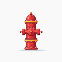 Vector Design Of A Red Fire Hydrant Icon Isolated On A White Background