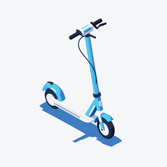 Vector illustration of a blue scooter, isolated on a white background