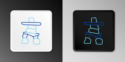 Sticker - Line Inukshuk icon isolated on grey background. Colorful outline concept. Vector