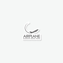 Poster - Airplane logo template sticker icon