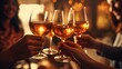 © thesweetsheep - Hands holding a glass of wine, Friend having a toast