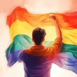 Regenbogenflagge als Zeichen für vielfalt und offenheit gegenüber allen mitmenschen