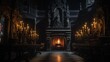 © Boss - A Scary Interior Design of an Abandoned Medieval Castle lighted by some Candles.