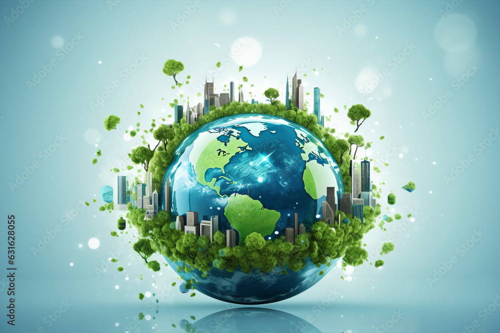 Environmental technology concept. Abstract illustration. Sustainable ...