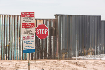 Wall Mural - Mexican border line from Tijuana in Mexico