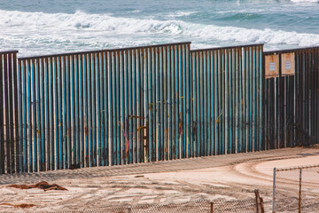 Wall Mural - Mexican border line from Tijuana in Mexico