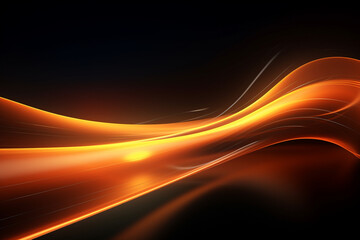 Poster - abstract futuristic background with glowing neon moving high