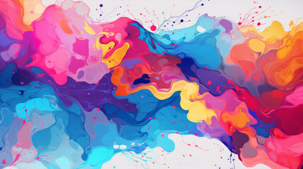 Poster - A vibrant and colorful background with a contrasting white element