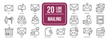 Mailing Thin Line Icons. Editable Stroke. For Website Marketing Design, Logo, App, Template, Ui, Etc. Vector Illustration.