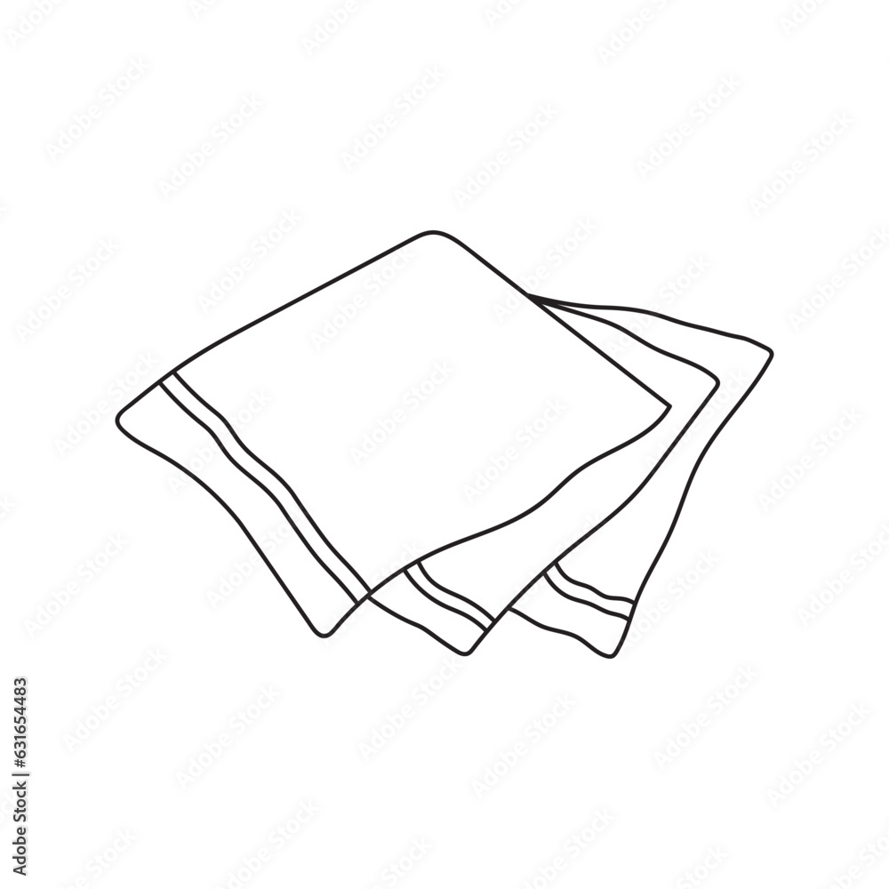 Hand drawn Kids drawing Cartoon Vector illustration microfiber cleaning  towels Isolated on White Background Stock Vector | Adobe Stock, image size:1000x1000