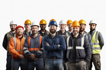 Sticker - Happy African engineers and  team of  construction worker working at construction site