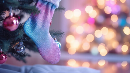 Wall Mural - Hanging sock inside a Christmas tree