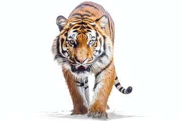 Wall Mural - tiger isolated on white background