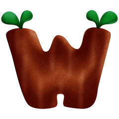 Wall Mural - Alphabet green plant 