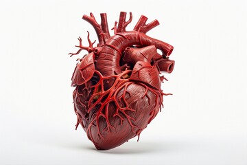 Wall Mural - heart with arteries isolated on white background.
