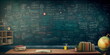 © Лилия Захарчук - charming back to school background with a vintage chalkboard, showcasing handwritten notes and equations in different subjects. Generative Ai