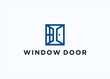 window and door logo design vector silhouette illustration