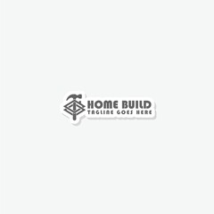 Wall Mural - Home Construction Concept Logo Design Template sticker icon