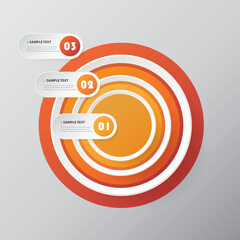 Wall Mural - colorful circular round concentric 3d shape - red, orange and brown colored visualization template, 