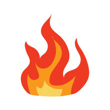 Red And Orange Fire Flame. Part Of Hot Flaming Element. Idea Of Energy And Power. Isolated Vector Illustration In Flat Style Editable