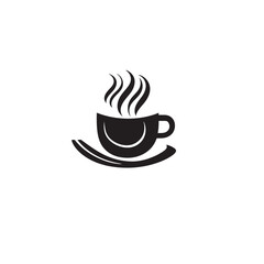 Vector logo of coffe shop, minimalistic, black and white