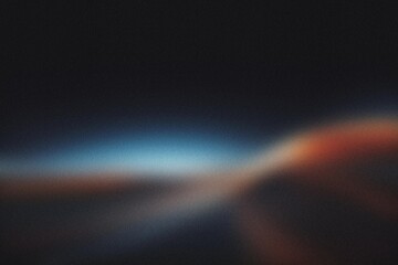 Wall Mural - orange blue abstract gradient on black background, grainy texture website header design, blurred viv