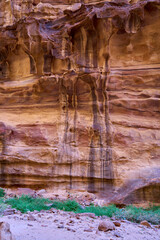 Wall Mural - Canyon wall close up. In the footsteps of T.E. Lawrence (Lawrence of Arabia). Wadi Rum Desert in Southern Jordan