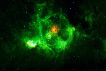 Wall Mural - beautiful green galaxy. elements of this image furnishing nasa.