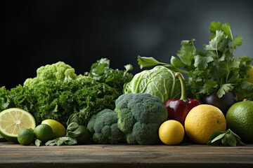 Wall Mural - Food background with assortment of fresh organic vegetables