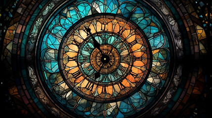  Astronomical clock close-up. Zodiac sign. 3d rendering. generative AI