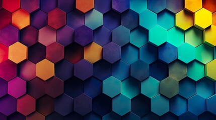 Wall Mural - modern abstract hexagons on dark blue background wallpaper