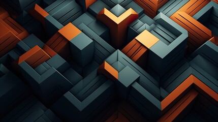 Wall Mural - colorful geometric hexagonal abstract background. 3d rendering