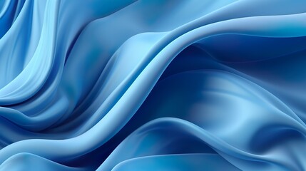 Wavy folds of grunge blue silk texture satin velvet material or luxurious blue silk as background