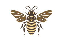 Honey Bee Icon Honey Bee Silhouette. Vector Illustration Design.