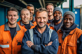 Fototapeta Tematy - Commercial ship crew standing and together